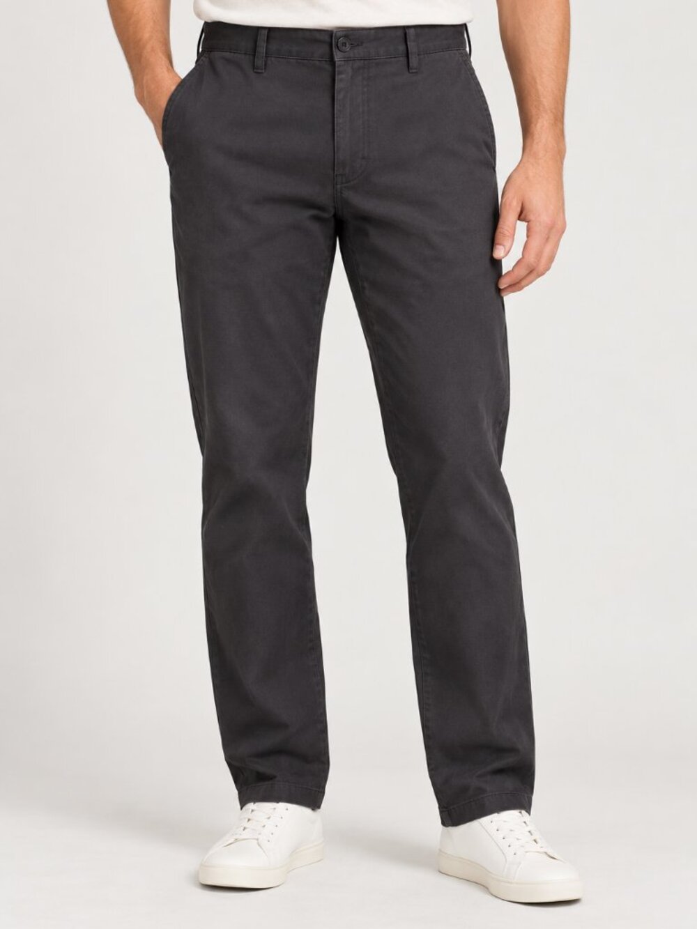 Dockers Men's 40x36 Charcoal Gray Flat Front Chino Pants